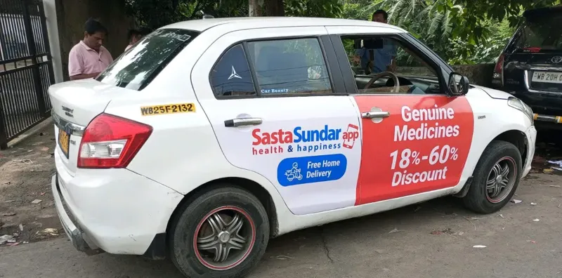 SastaSundar-wrapped cab in Kolkata
