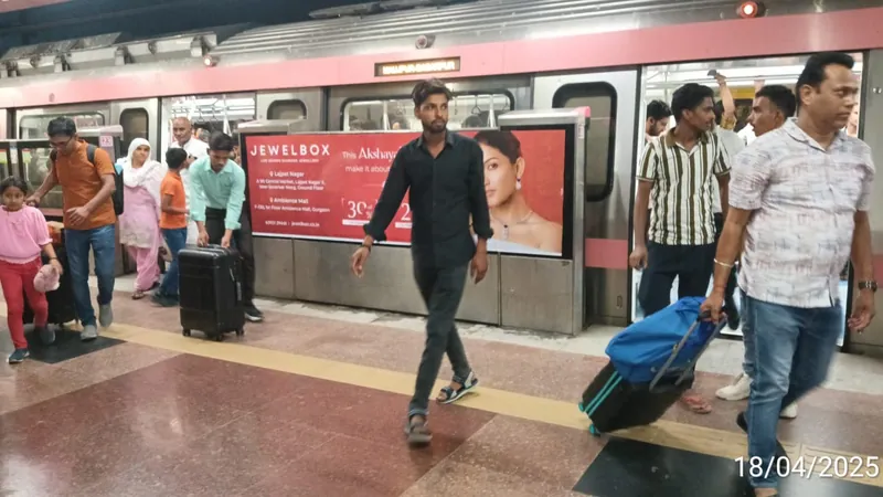 Jewelbox panels with a train arriving